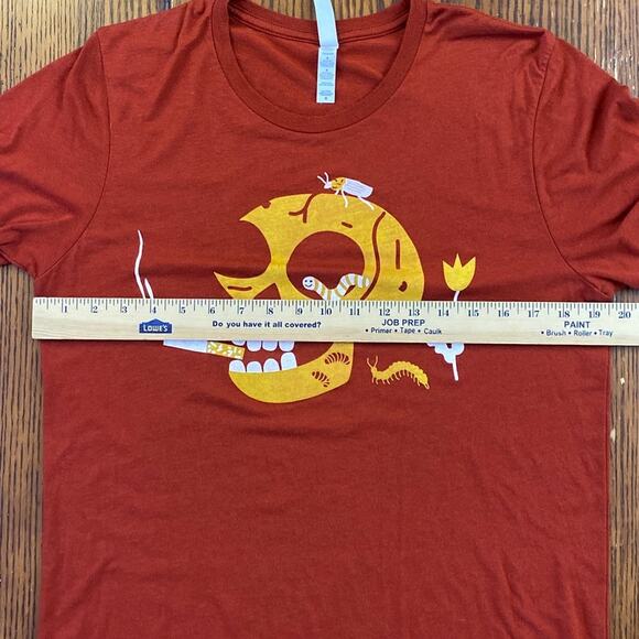 Men’s Unisex Smoking Skull T Shirt Size Medium Portland Maine Pinecone+Chickadee - Picture 6 of 8